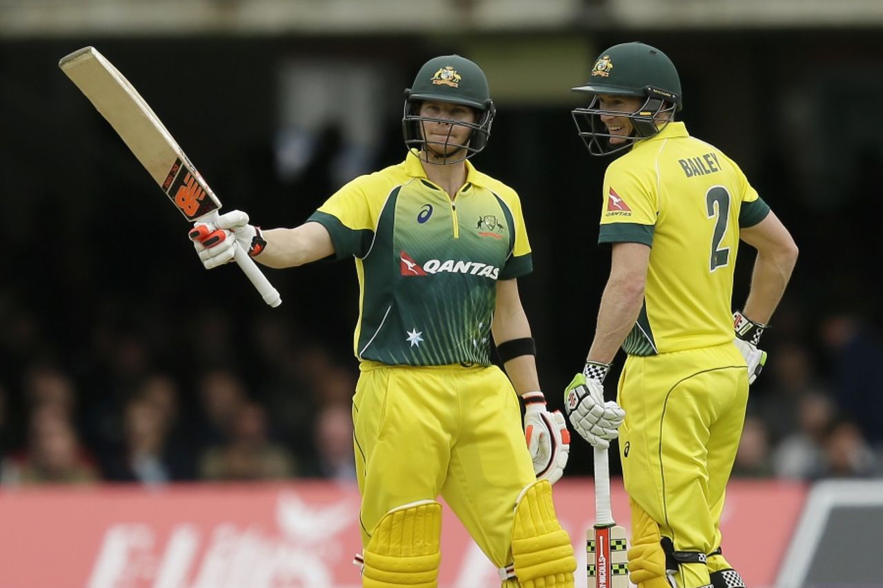 Steven Smith and George Bailey added 99 together, England v Australia, 2nd ODI, Lord's, September 5, 2015