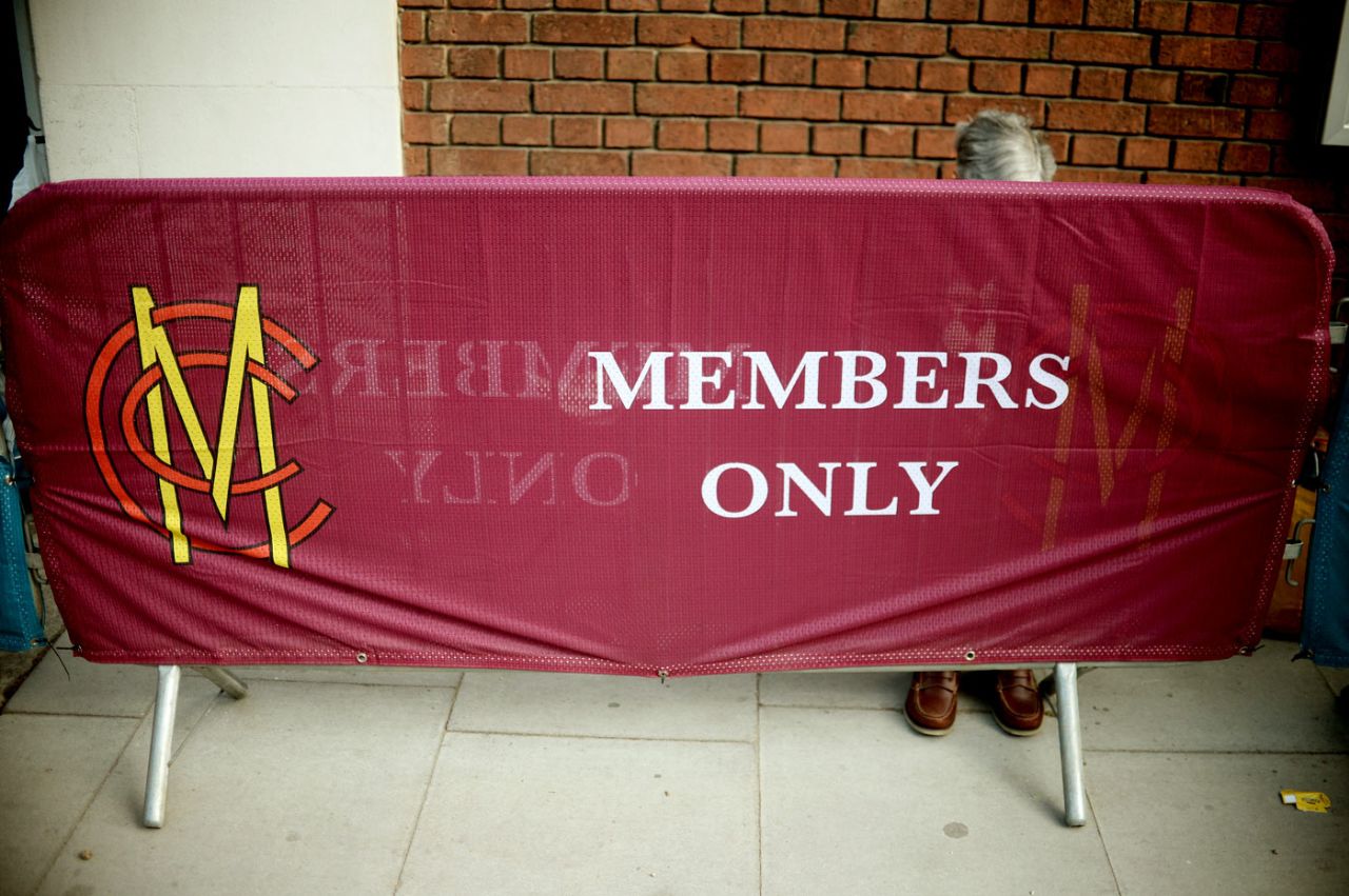 An MCC members only sign, England v New Zealand, 1st Investec Test, Lord's, 2nd day, May 22, 2015