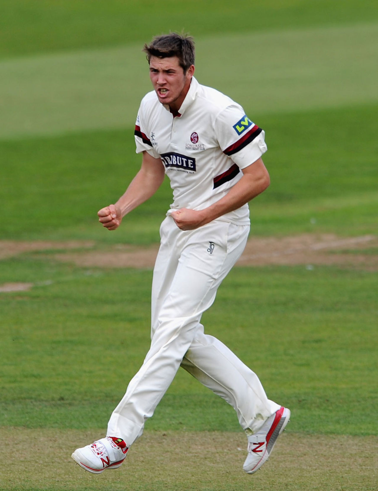 Jamie Overton finished with 4 for 37, Hampshire v Somerset, County Championship, Division One, Taunton, 1st day, September 9, 2015