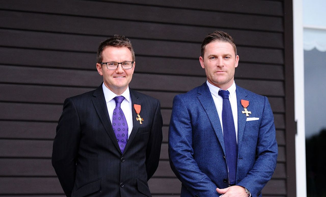 Brendon McCullum and Mike Hesson were presented with New Zealand Order of Merit honours, Wellington, September 15, 2015