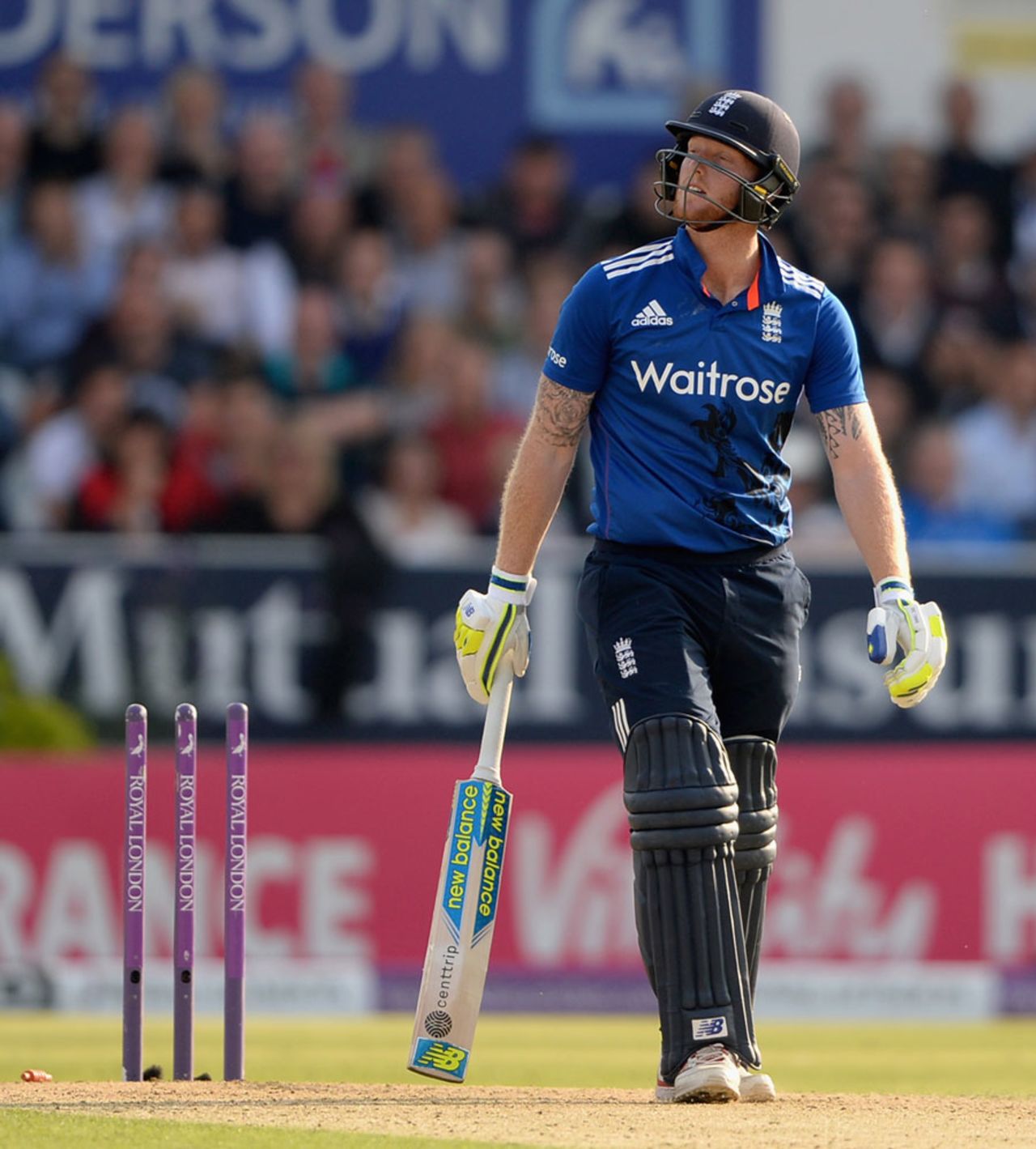 Ben Stokes was bowled for 41, England v Australia, 4th ODI, Headingley, September 11, 2015