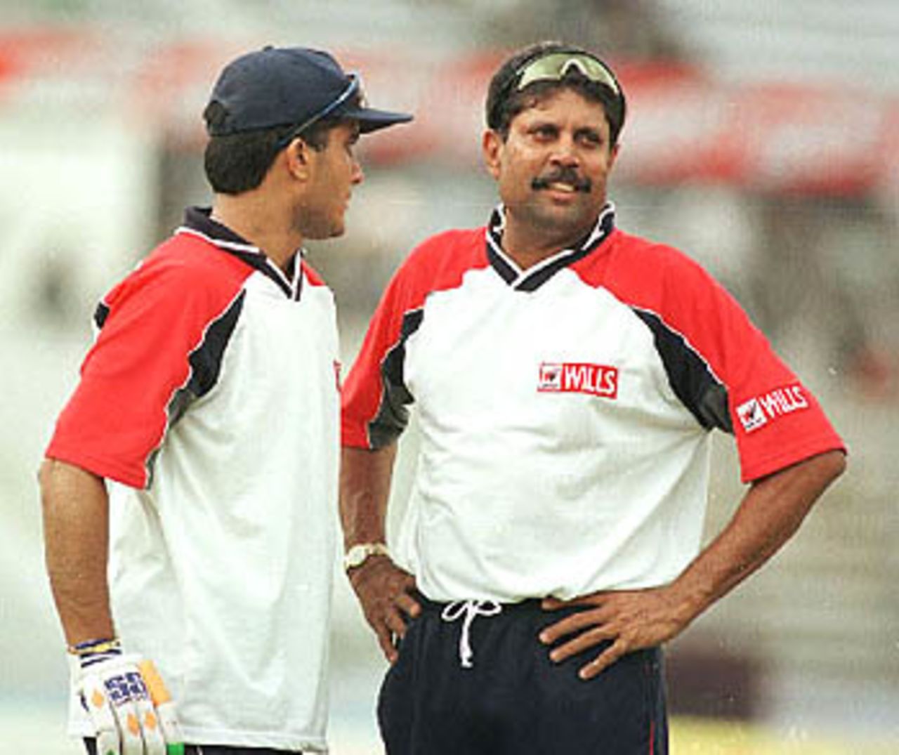 Indian coach Kapil Dev along with Ganguly at the nets, Asia Cup, 1999/00, Dhaka