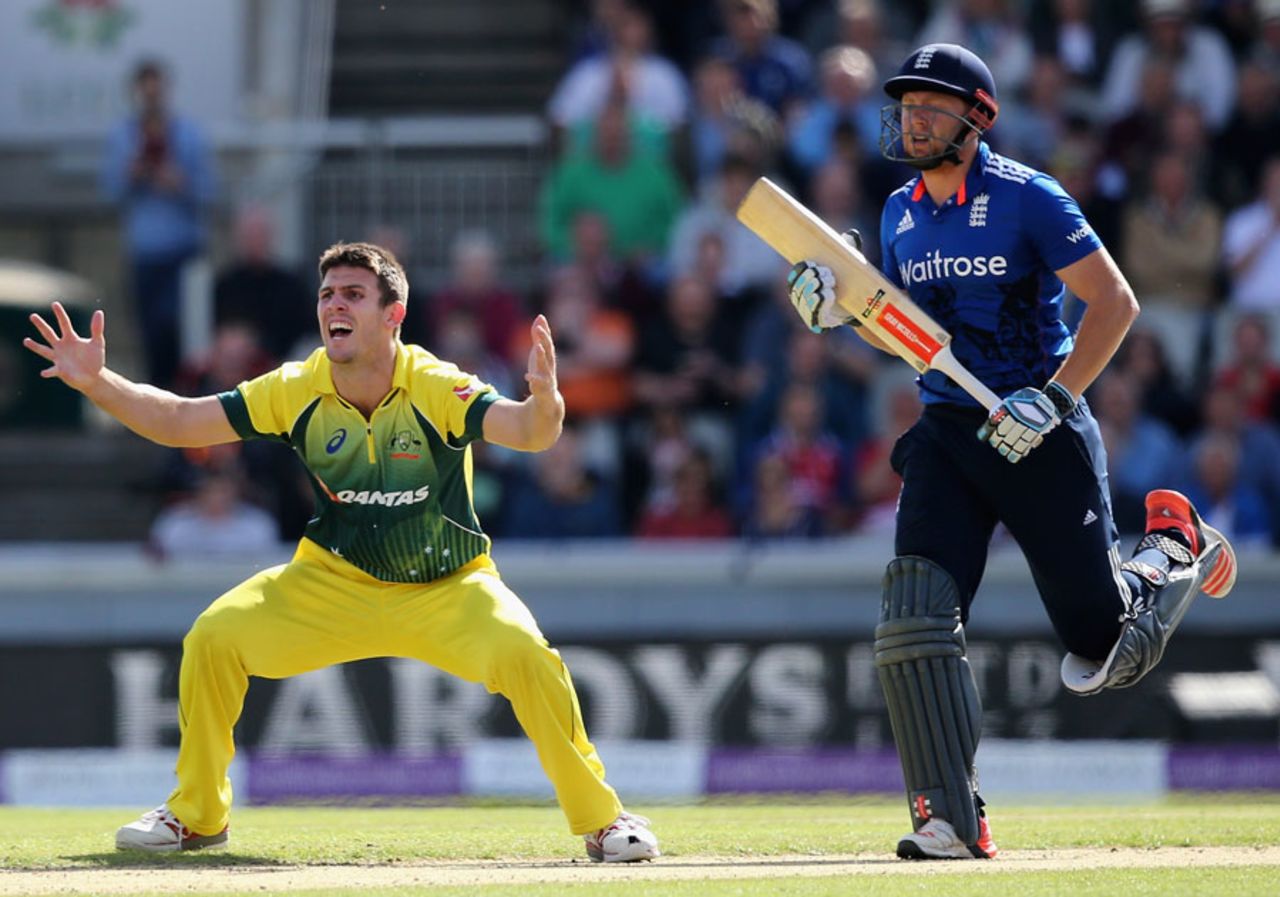 Jonny Bairstow was given out lbw after a review, England v Australia, 5th ODI, Old Trafford, September 13, 2015