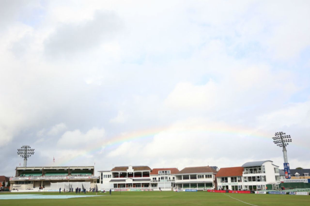 A rainbow over the Spitfire Ground at Canterbury