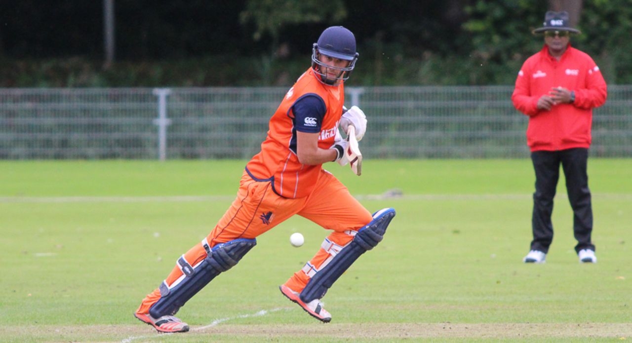 Pieter Seelaar darts for a single on the off side during his 68, Netherlands v Scotland, WCL Championship, Amstelveen, September 15, 2015