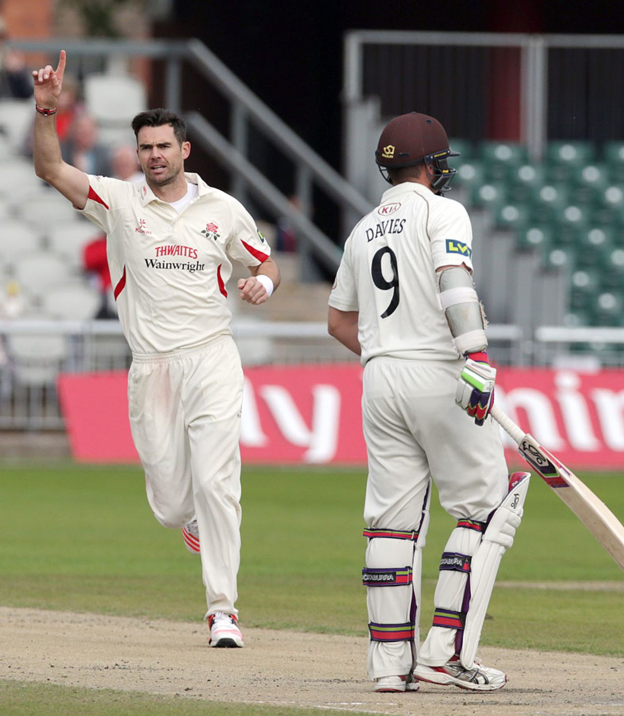 James Anderson collected his 700th first-class wicket, Lancashire v Surrey, LV= County Championship, Division Two, Old Trafford, 2nd day, September 15, 2015
