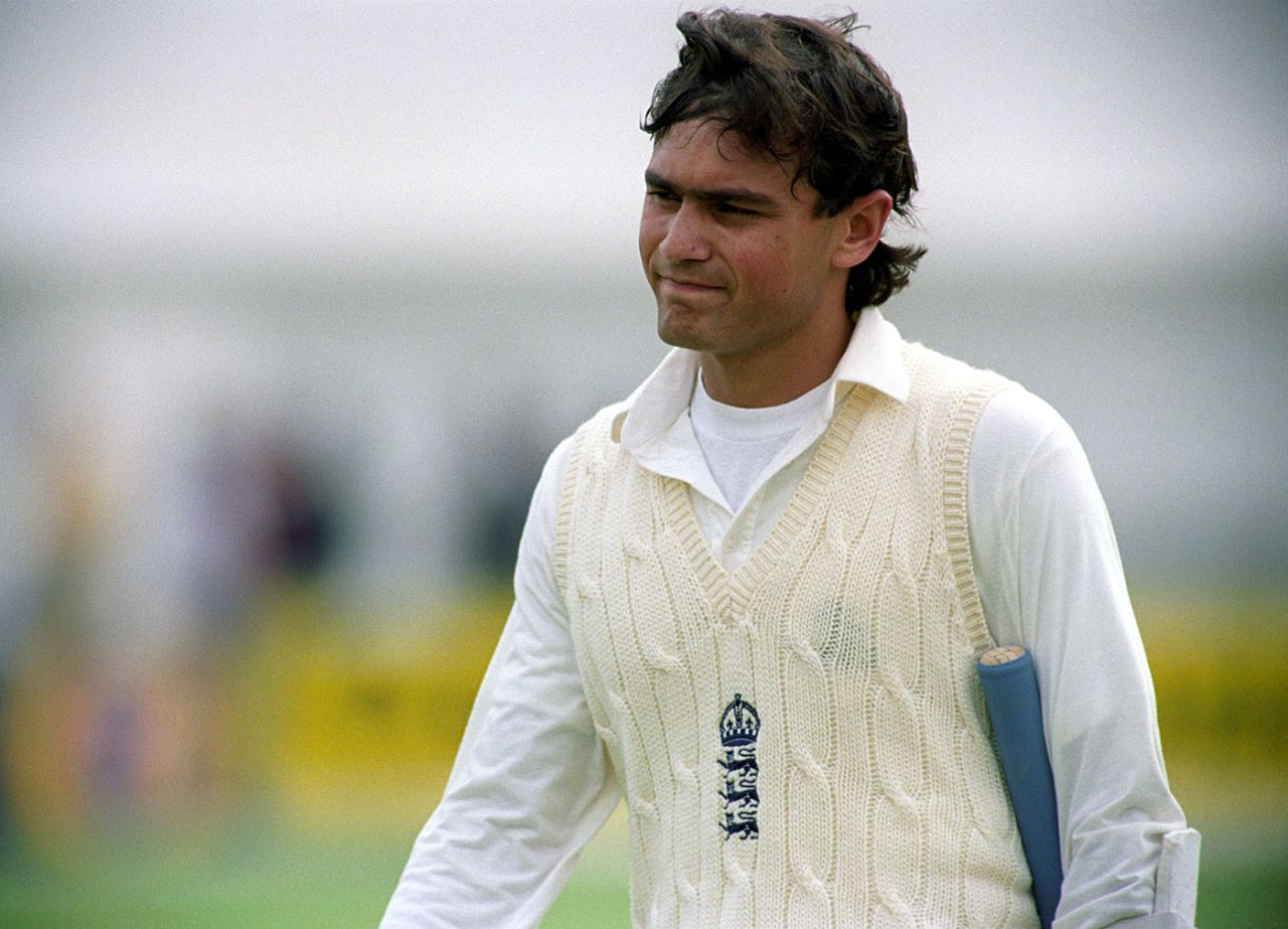 Mark Ramprakash scored 27 on debut, England v West Indies, 1st Test, Headingley, 3rd day, 8 June 1991