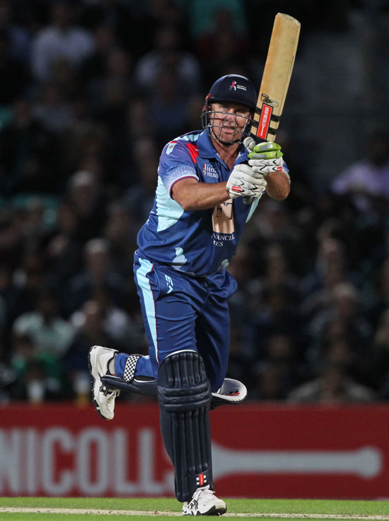 Matthew Hayden bats for Rest of the World XI against Help for Heroes in the Cricket for Heroes charity match, London, September 17, 2015