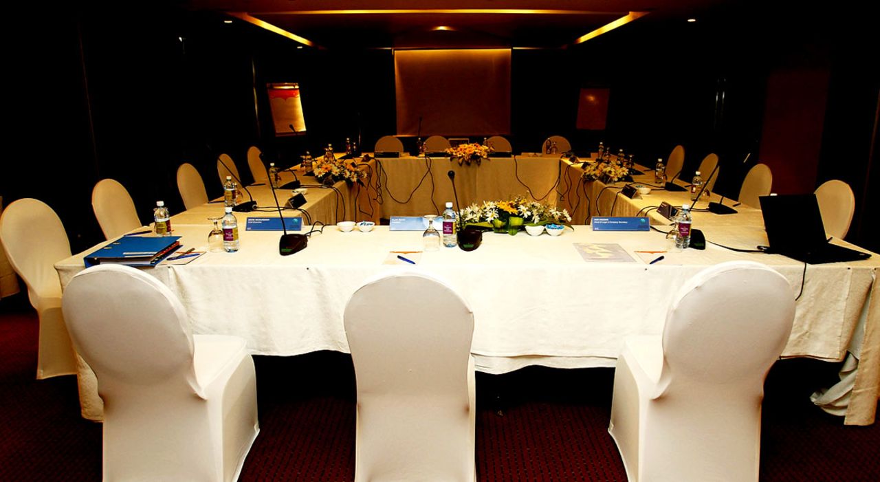 The conference room at the Cinnamon Grand Hotel where the ICC meeting was held, Colombo, October 9, 2012