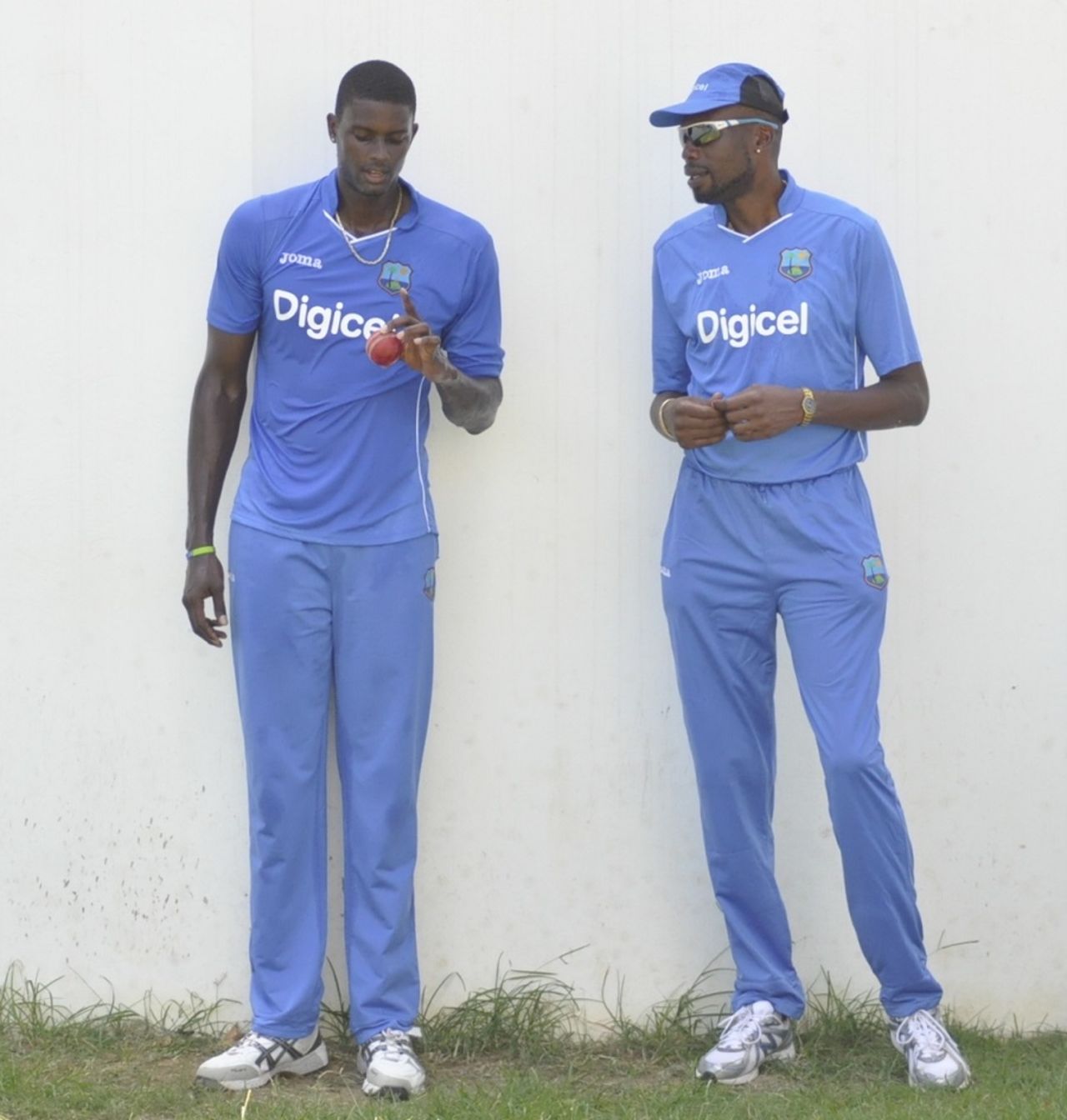 Jason Holder and Curtly Ambrose have a chat, Barbados, September 25, 2015