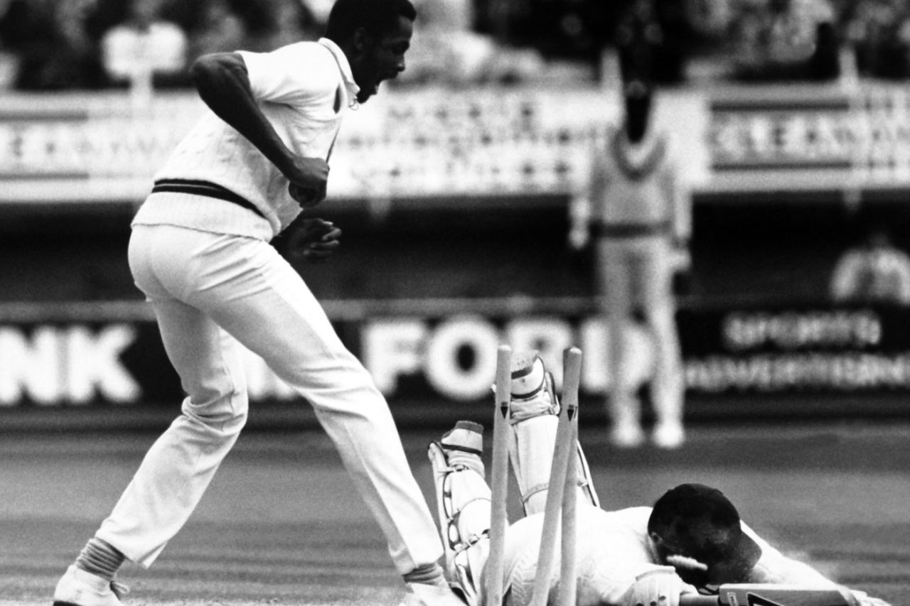 Monte Lynch is run out for a duck, England v West Indies, 1st ODI, Texaco Trophy, Edgbaston, May 19, 1988