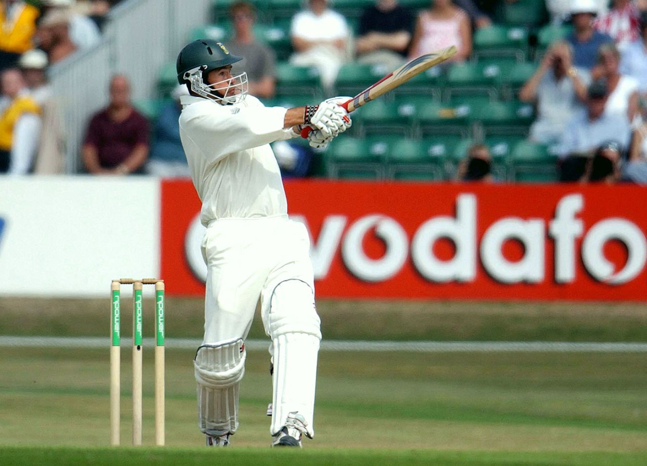 Andrew Hall pulls during his unbeaten 99, England v South Africa, 4th Test, Headingley, 4th day, August 24, 2003