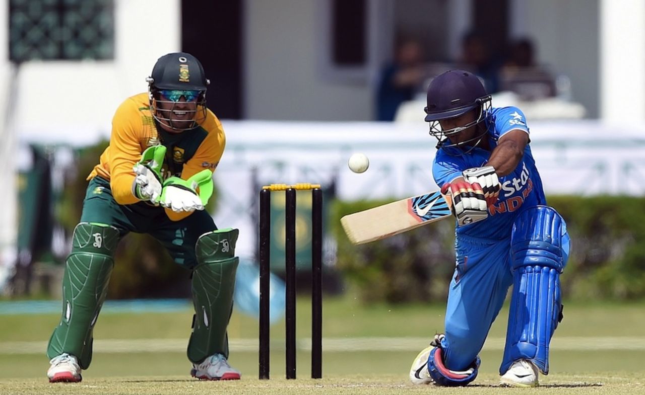 Mayank Agarwal made 87 off 49 deliveries, India A v South Africans, Delhi, September 29, 2015