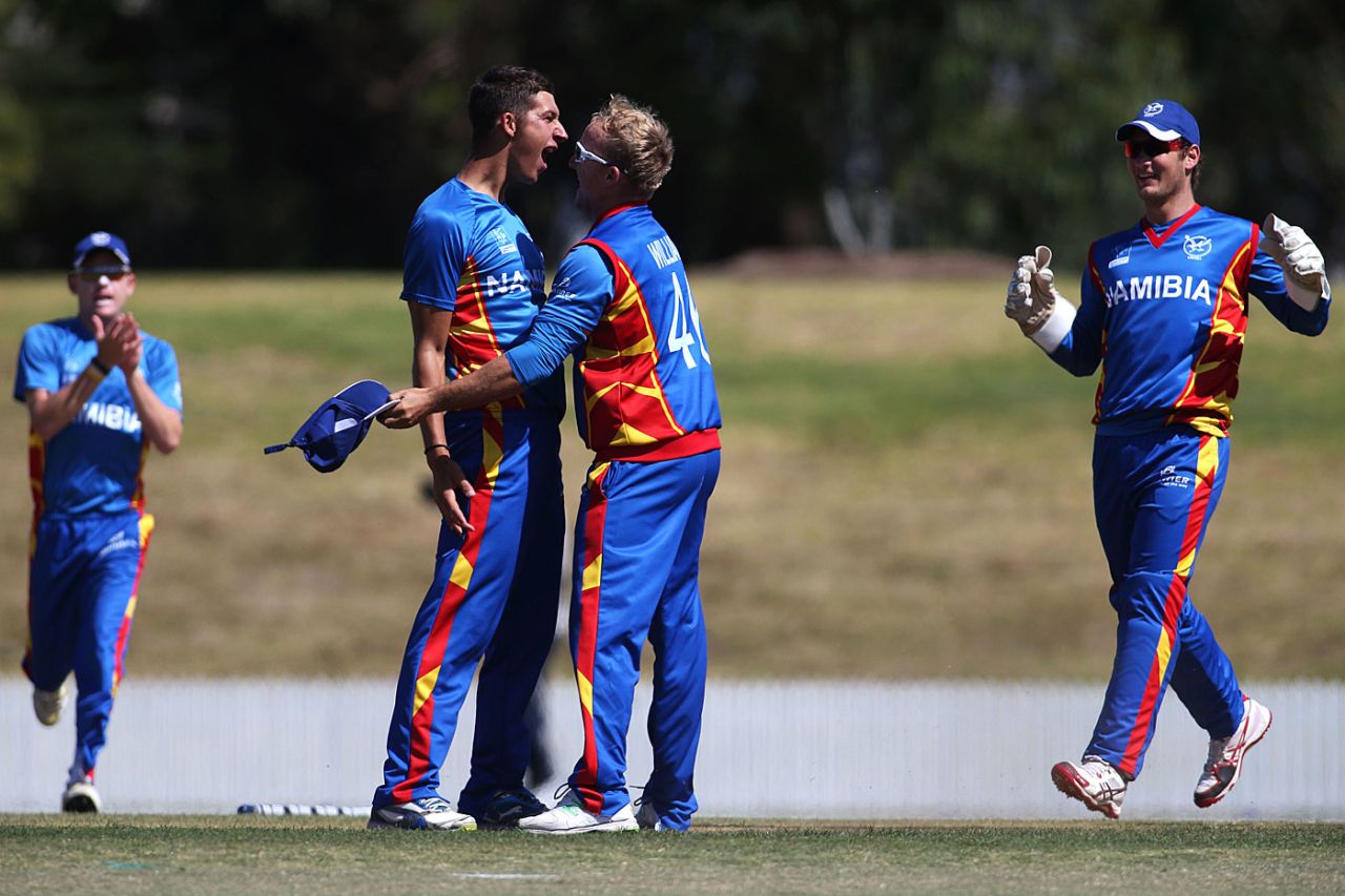 JJ Smit was the pick of the bowlers with three wickets, Kenya v Namibia, World Cup 2015 qualifiers, Mount Maunganui, January 17, 2014