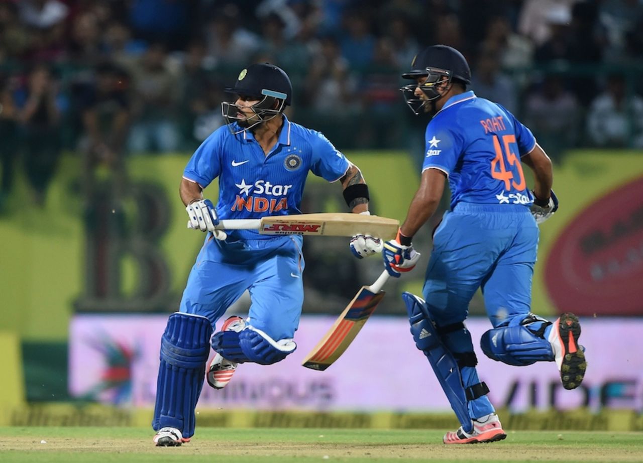 Virat Kohli and Rohit Sharma put on 138 for the second wicket, India v South Africa, 1st T20, Dharamsala, October 2, 2015