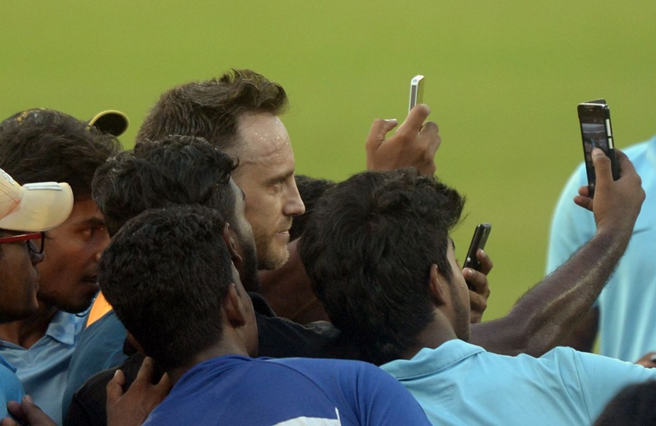 Eye of the camera storm: Faf du Plessis poses for some selfies, Cuttack, October 4, 2015 