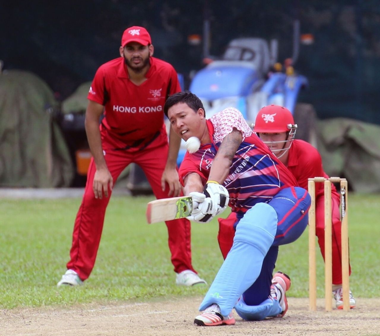 JA Foo in action in the 7th match of the Hong Kong Premier League One-Day Tournament, Hong Kong Cricket Association Under-19s v Independents.