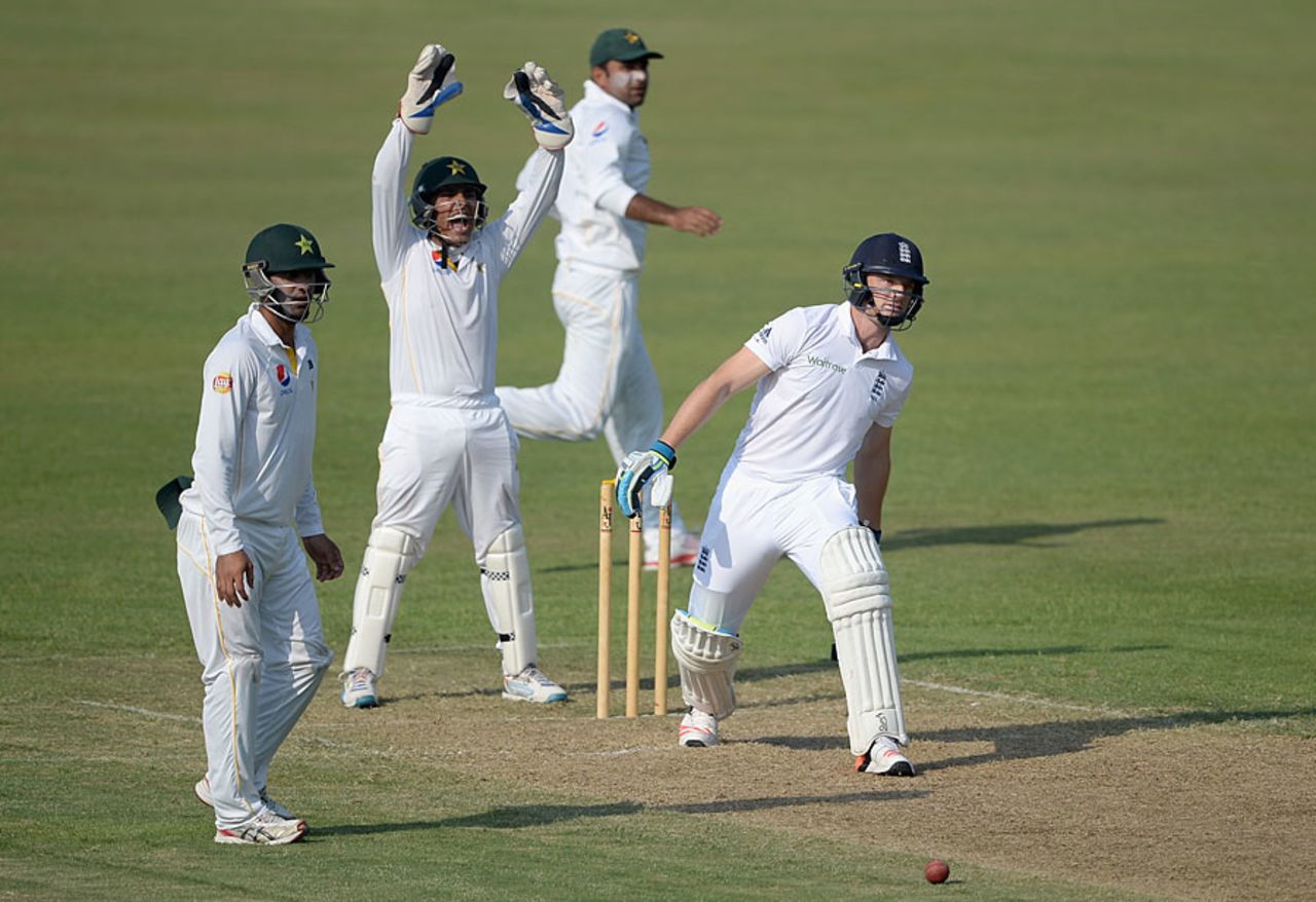 Jos Buttler was lbw for 1, Pakistan A v England XI, Sharjah, 1st day, October 5, 2015