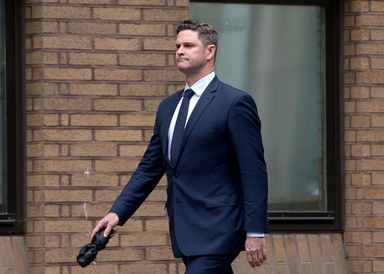Chris Cairns arrives at Southwark Crown Court on the first morning of his perjury trial, October 5, 2015
