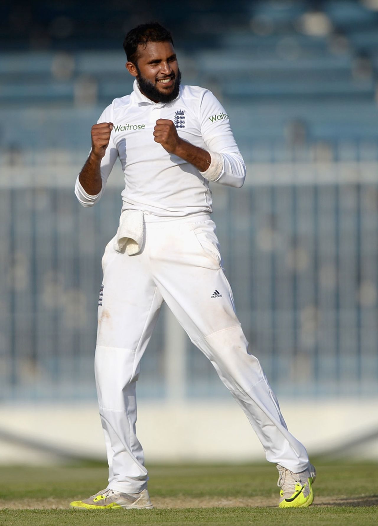 Adil Rashid claimed his first wickets on tour, Pakistan A v England XI, Sharjah, Tour match, 1st day, October 8, 2015