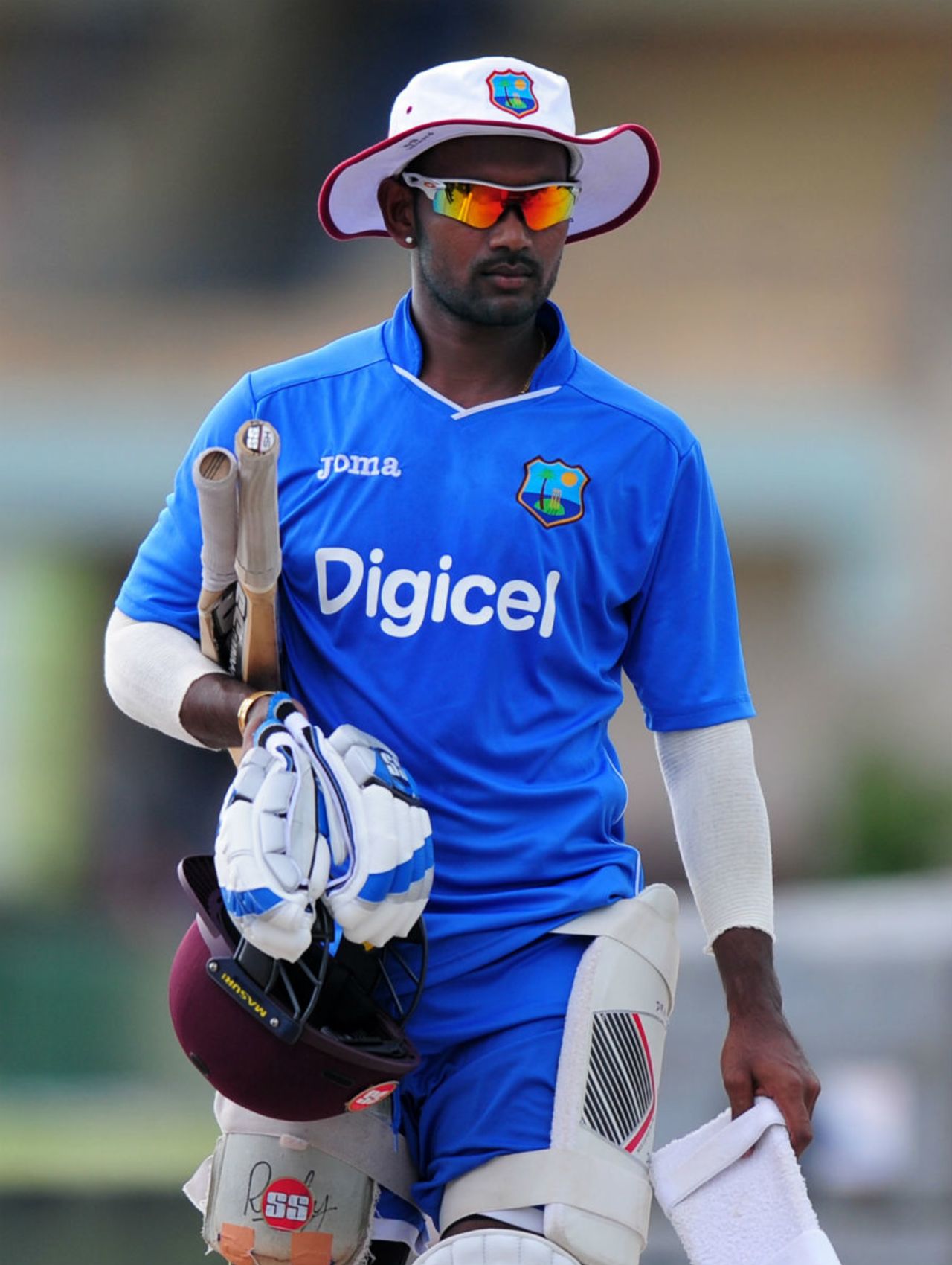 Denesh Ramdin at a training session on the eve of the first Test against Sri Lanka, Galle, October 13, 2015