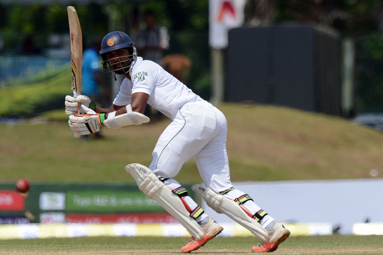 Dinesh Chandimal whips the ball into the leg side, Sri Lanka v West Indies, 1st Test, Galle, 2nd day, October 15, 2015
