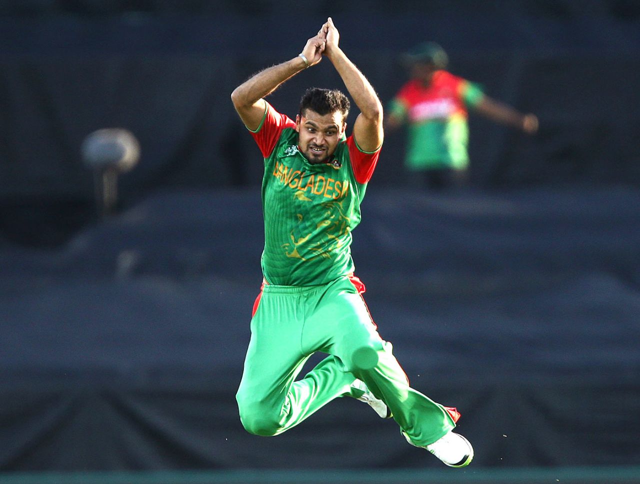 Mashrafe Mortaza celebrates a wicket, Afghanistan v Bangladesh, World Cup 2015, Group A, Canberra, February 18, 2015