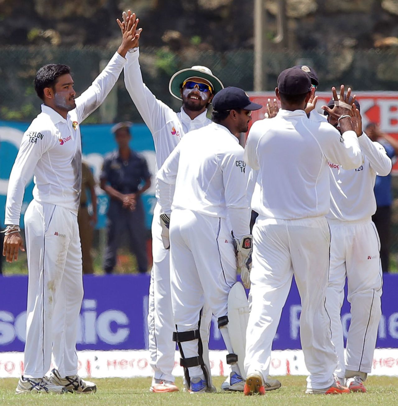 Milinda Siriwardana celebrates the wicket of Denesh Ramdin, Sri Lanka v West Indies, 1st Test, Galle, 4th day, October 17, 2015
