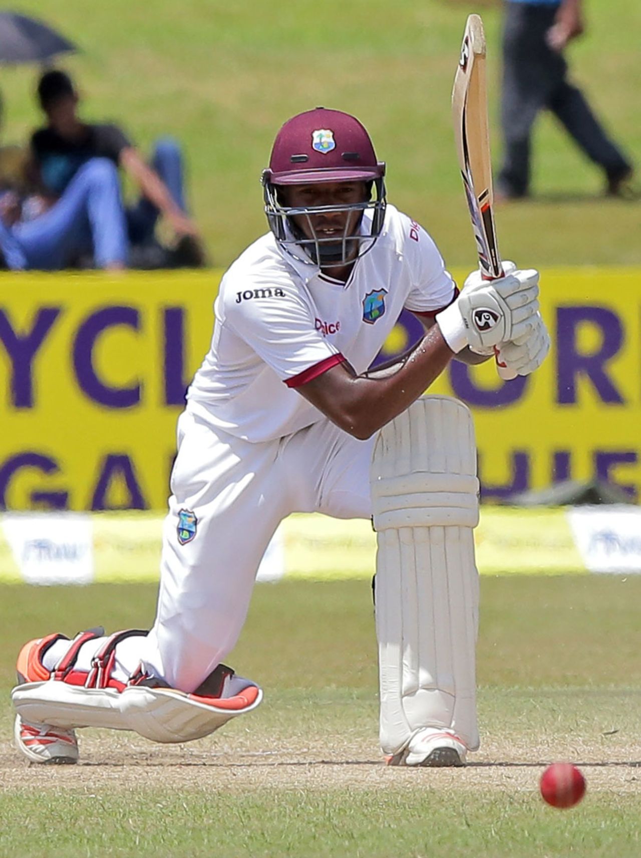 Jermaine Blackwood cracks one through the off side, Sri Lanka v West Indies, 1st Test, Galle, 4th day, October 17, 2015