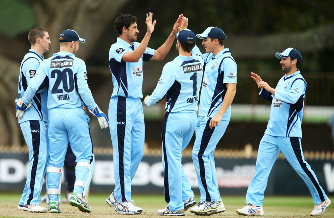 Mitchell Starc picked up 4 for 58, New South Wales v Victoria, Matador BBQs One-Day Cup, Sydney, October 18, 2015