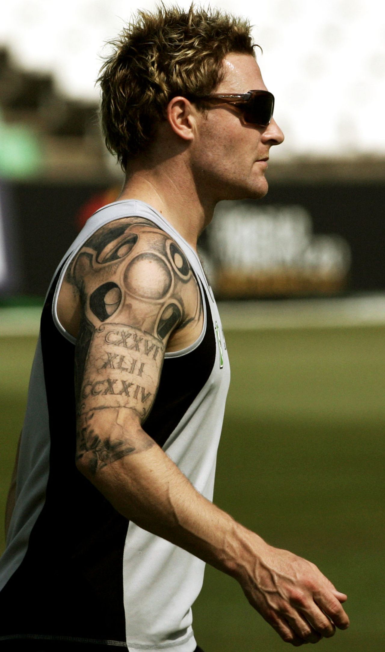 Brendon McCullum shows off his tattoos, Durban, ICC World Twenty20, September 11, 2007