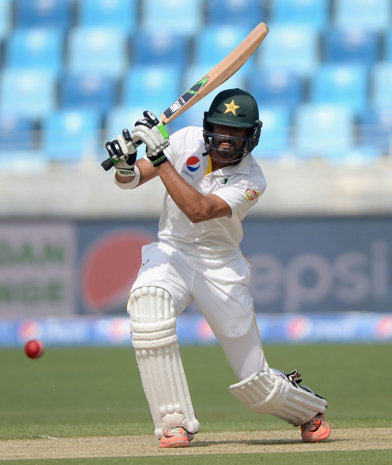Shan Masood struck a confident-looking half-century, Pakistan v England, 2nd Test, Dubai, 1st day, October 22, 2015