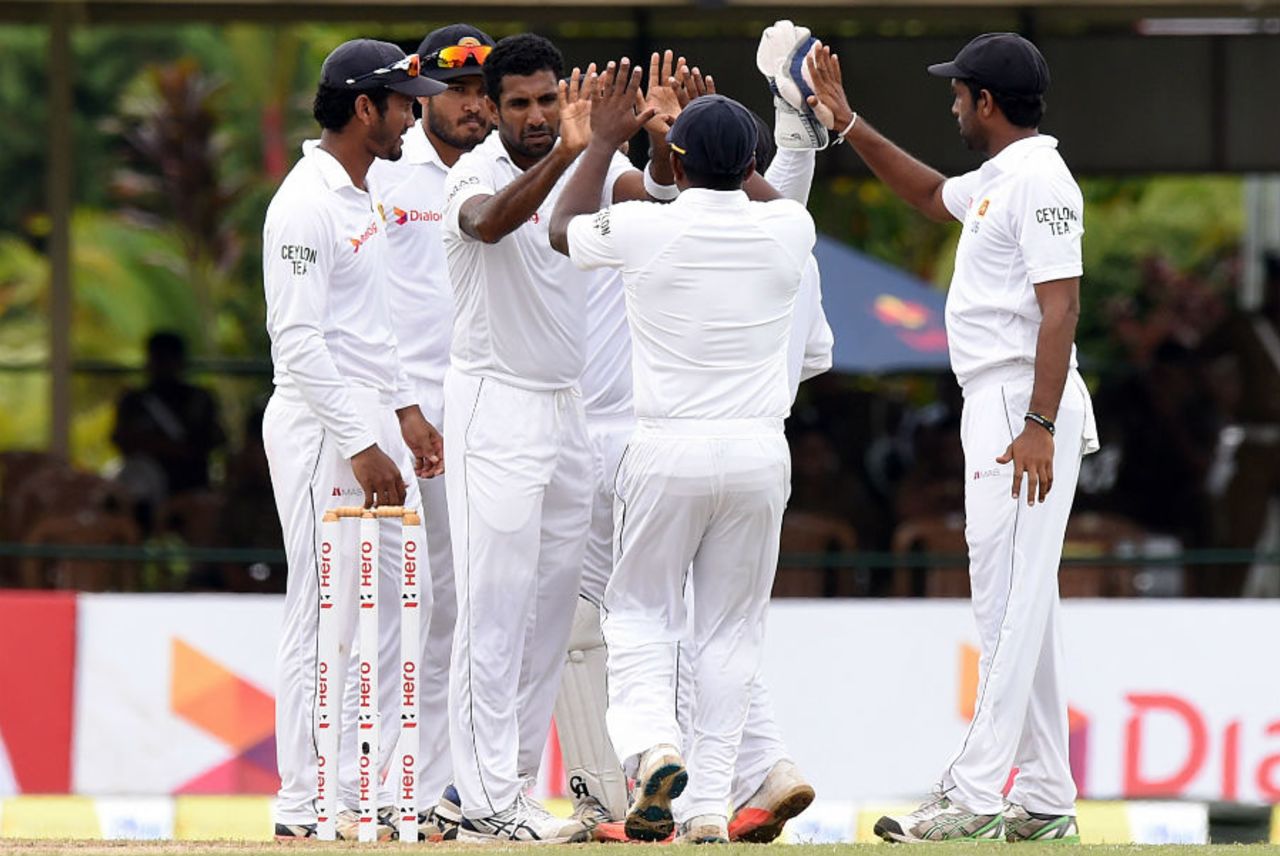 Dhammika Prasad bowled a probing spell on the second morning, Sri Lanka v West Indies, 2nd Test, Colombo, 2nd day, October 23, 2015