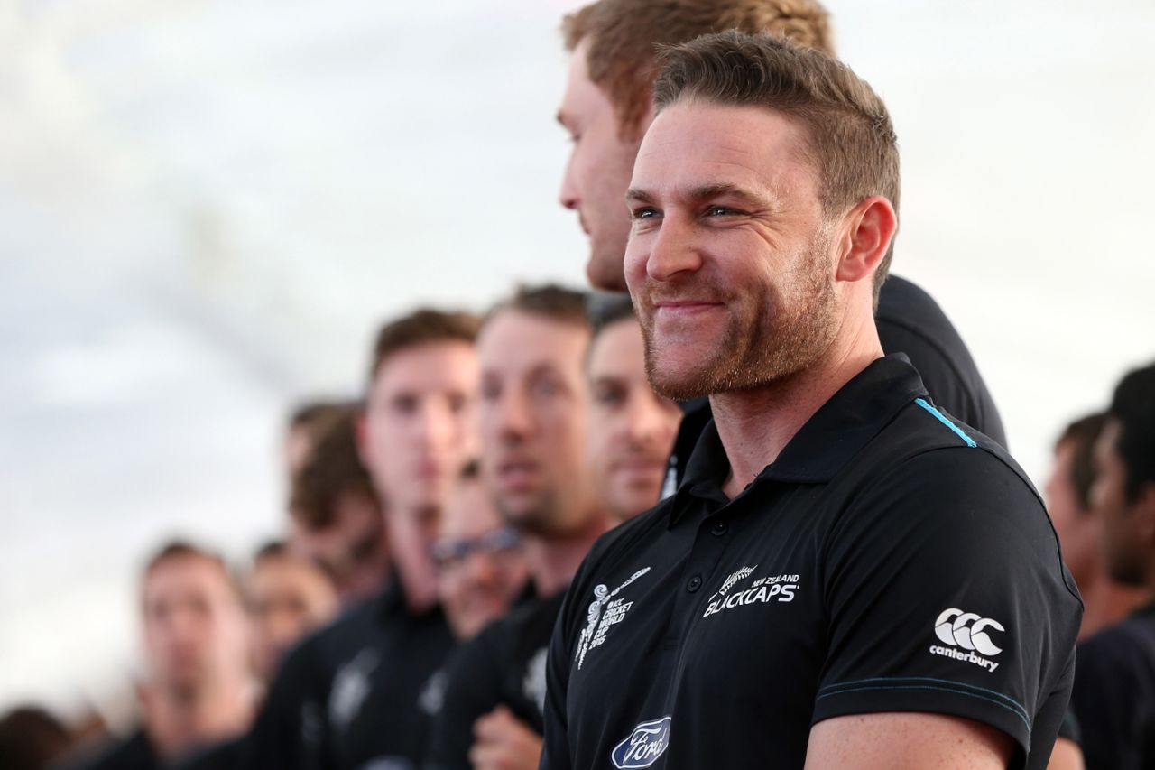 Brendon McCullum looks on during the New Zealand team's reception after the World Cup, at Queen's Wharf on March 31, 2015, Auckland, New Zealand