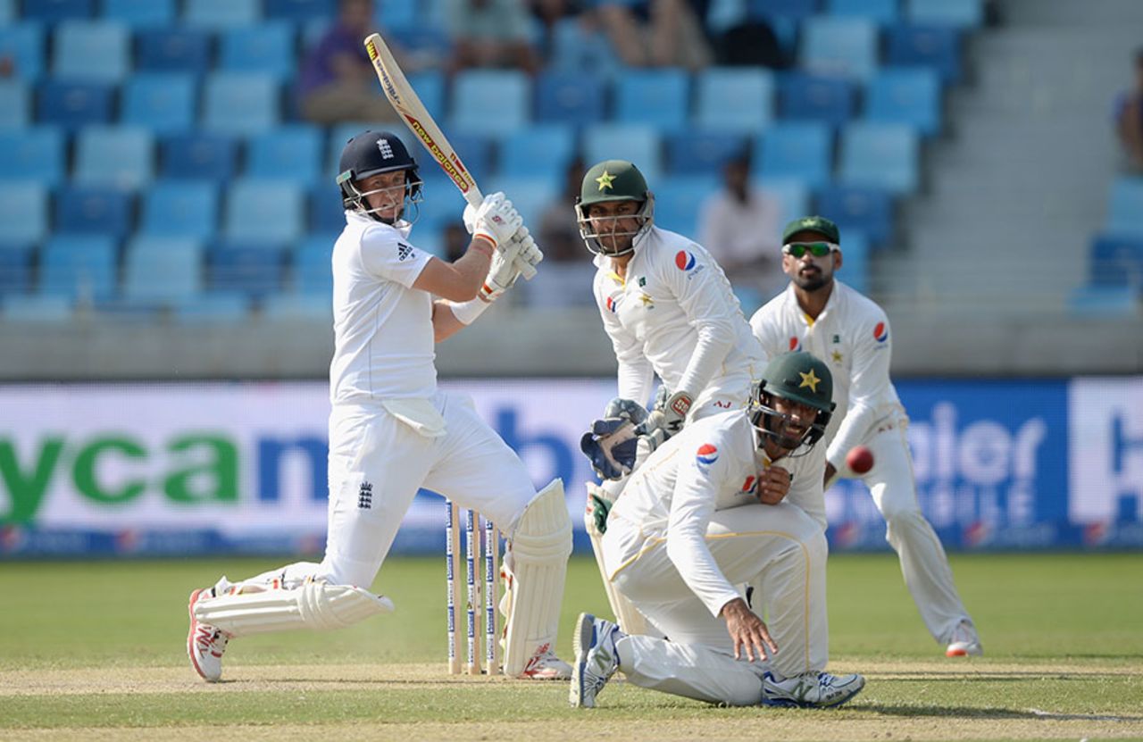 Joe Root made a typically positive start to his innings, Pakistan v England, 2nd Test, Dubai, 2nd day, October 23, 2015