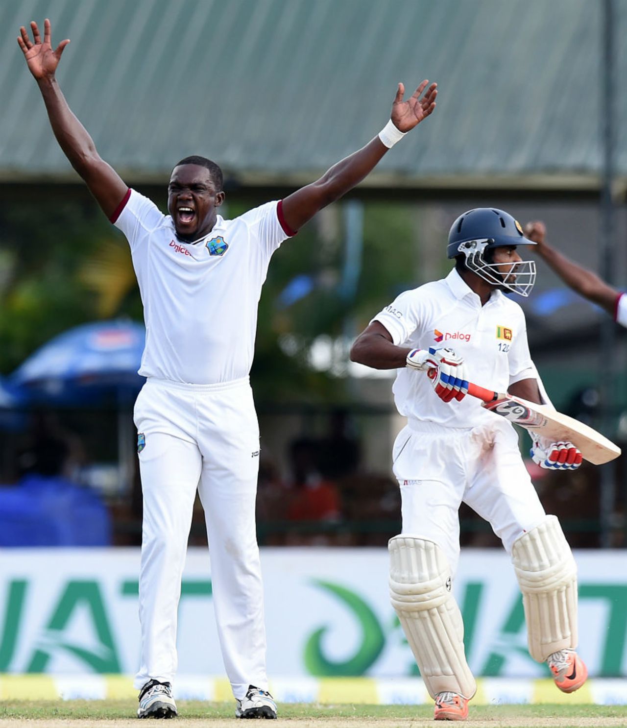 Jerome Taylor thought he had Kaushal Silva but the review suggested otherwise, Sri Lanka v West Indies, 2nd Test, Colombo, 2nd day, October 23, 2015
