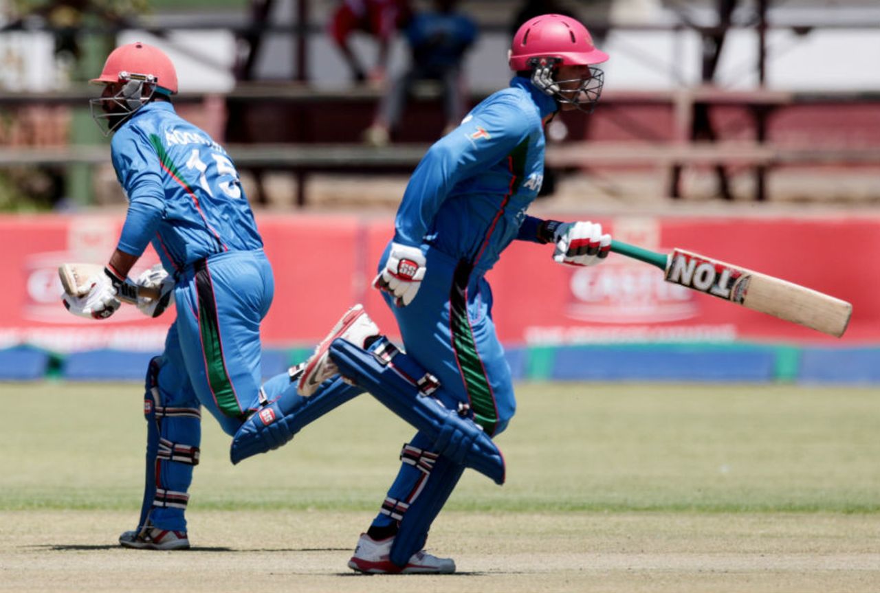 Mohammad Nabi and Noor Ali Zadran added 97 for the second wicket, Zimbabwe v Afghanistan, 5th ODI, Bulawayo, October 24, 2015