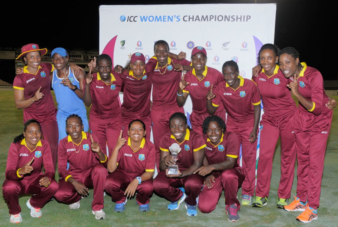 West Indies celebrate their 3-1 women's ODI series win over Pakistan, West Indies v Pakistan, 4th women's ODI, St Lucia, October 24, 2015