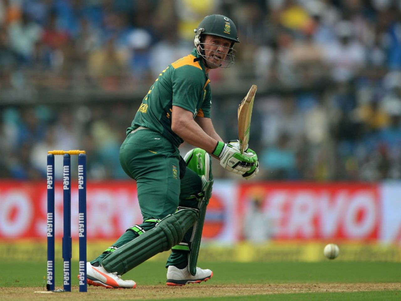 AB de Villiers steers one down to third man, India v South Africa, 5th ODI, Mumbai, October 25, 2015