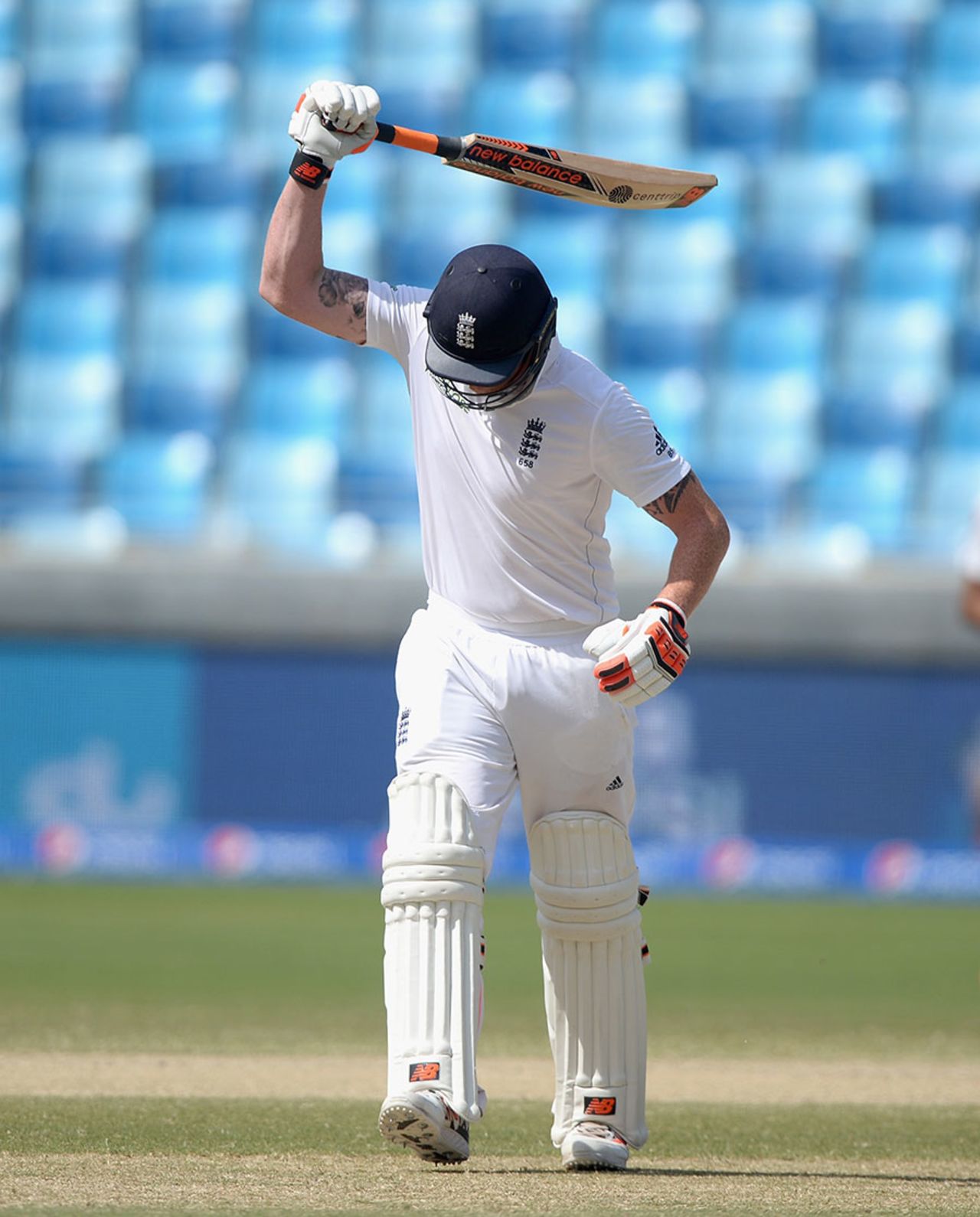After seeing off the spinners, Ben Stokes was livid at falling to the new ball, Pakistan v England, 2nd Test, Dubai, 5th day, October 26, 2015