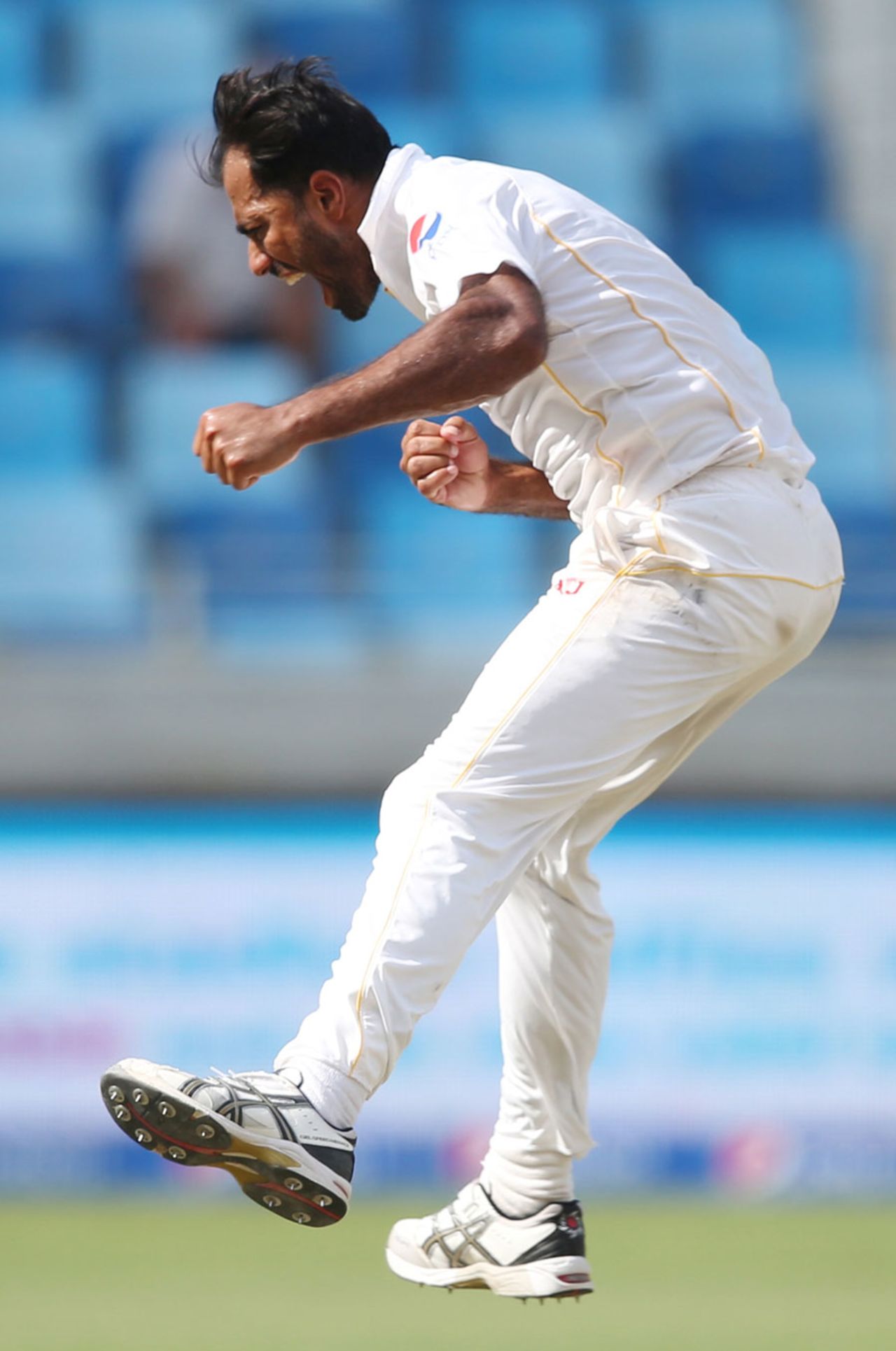 Wahab Riaz was fired up by his dismissal of Stuart Broad, Pakistan v England, 2nd Test, Dubai, 5th day, October 26, 2015