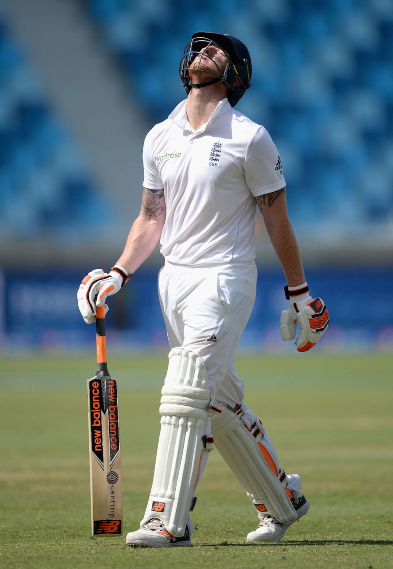 Ben Stokes is full of self-recrimination after his dismissal, Pakistan v England, 2nd Test, Dubai, 5th day, October 26, 2015