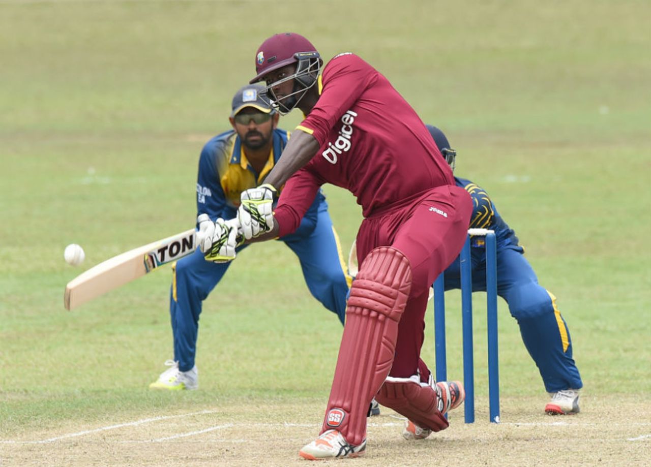 Jason Holder hits over the top, Sri Lanka Board President's XI v West Indians Colombo, October 29, 2015