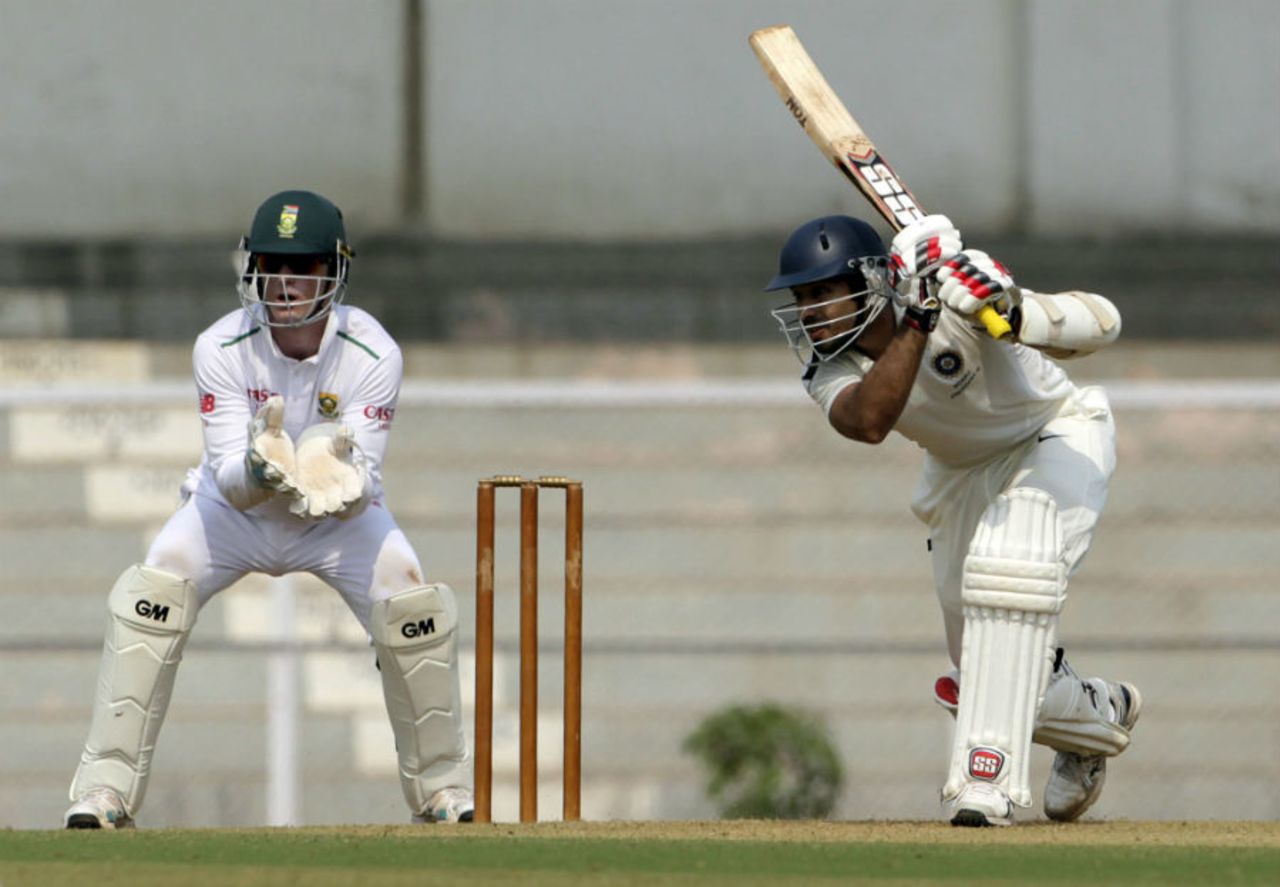 Naman Ojha drives through the covers, Indian Board President's XI v South Africans, Mumbai, October 30, 2015, day 1