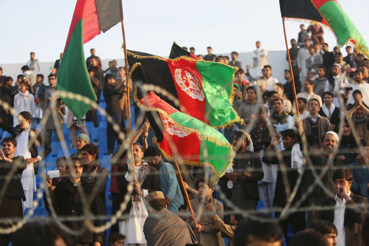 Afghanistan fans welcome their victorious team back home, Kabul, October 30, 2015