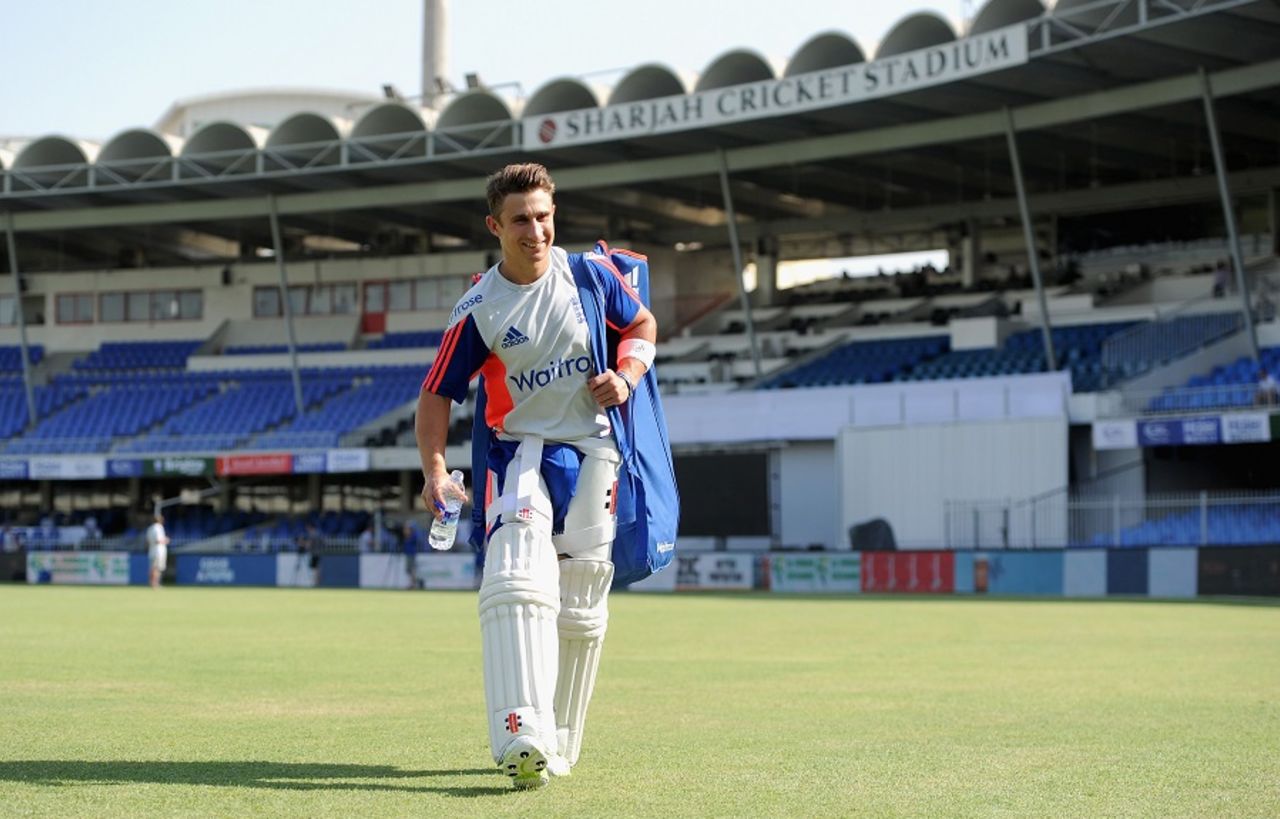James Taylor heads for the nets after confirmation of his recall, Sharjah, October 31, 2015
