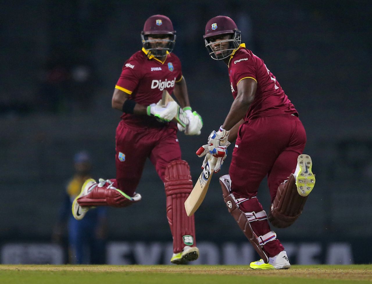 Andre Russell and Darren Bravo shared a 58-run partnership for the fifth wicket, Sri Lanka v West Indies, 1st ODI, Colombo, November 1, 2015