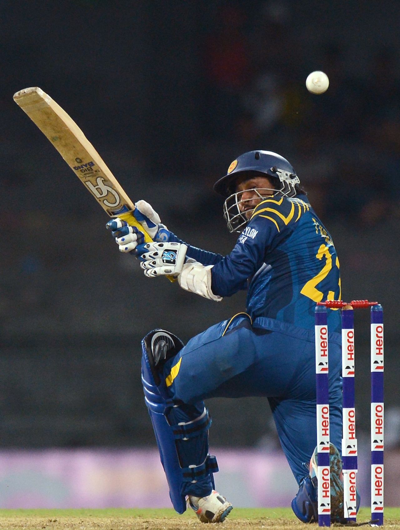 Tillakaratne Dilshan plays a paddle-sweep during his knock of 59, Sri Lanka v West Indies, 1st ODI, Colombo, November 1, 2015