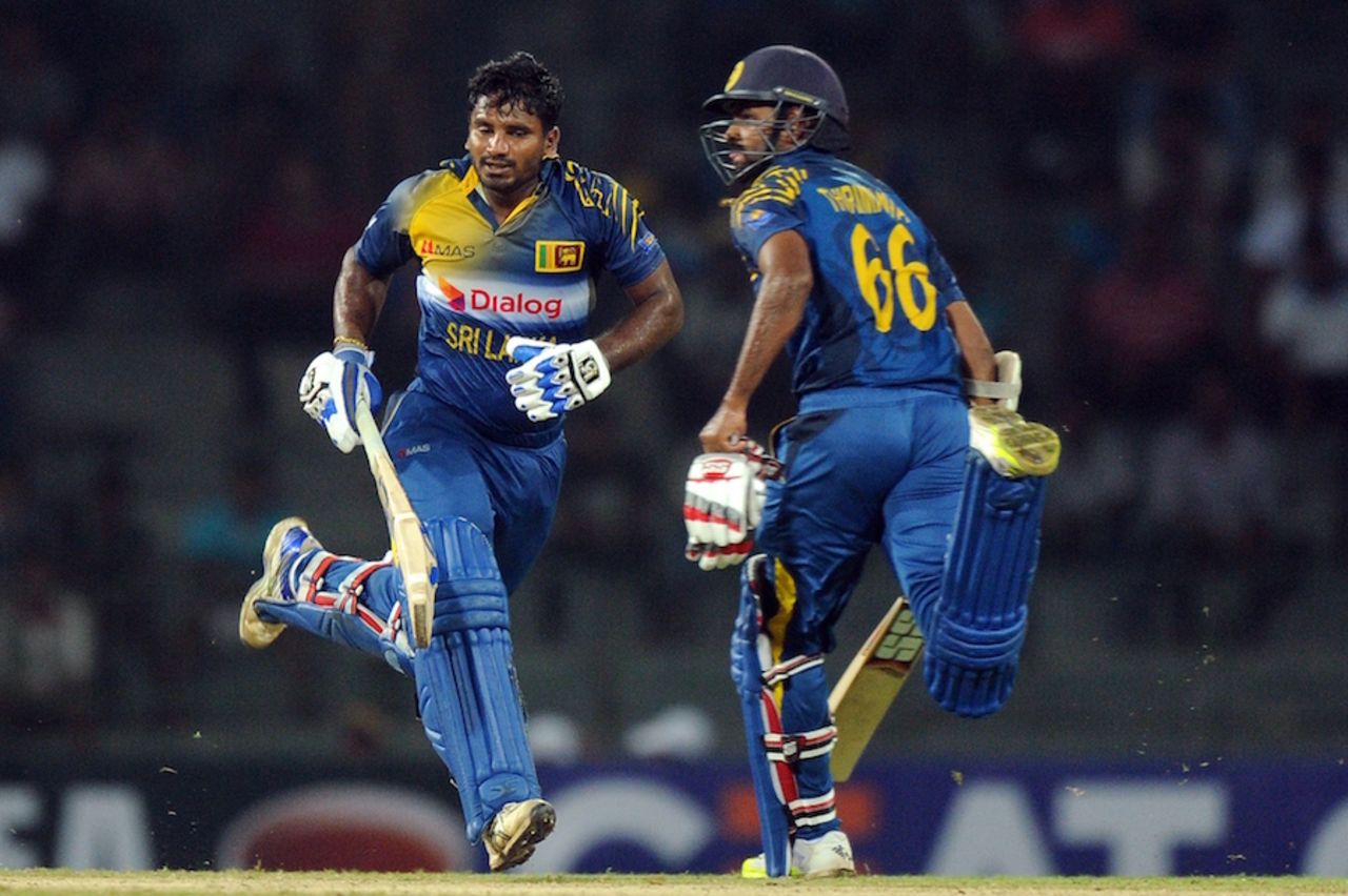 Kusal Perera and Lahiru Thirimanne shared a century partnership for the second wicket, Sri Lanka v West Indies, 2nd ODI, Colombo, November 4, 2015