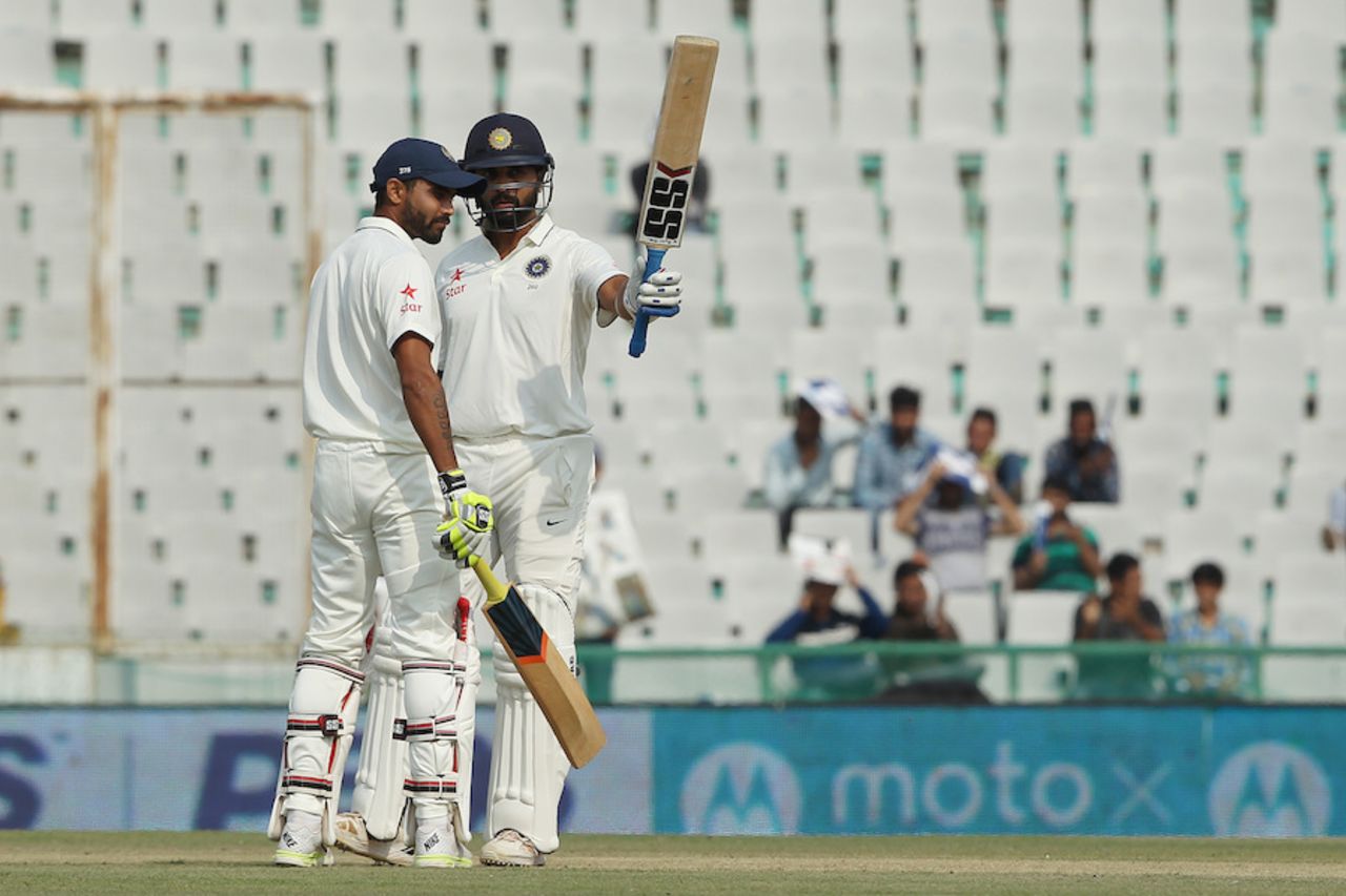 M Vijay brought up a fighting fifty, India v South Africa, 1st Test, Mohali, 1st day, November 5, 2015